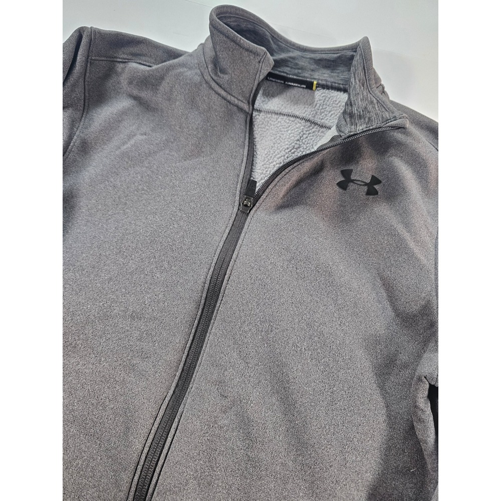 Under‎ Armour Storm Full Zip Jacket Mens Small Gray Fleece Activewear - Picture 2 of 6